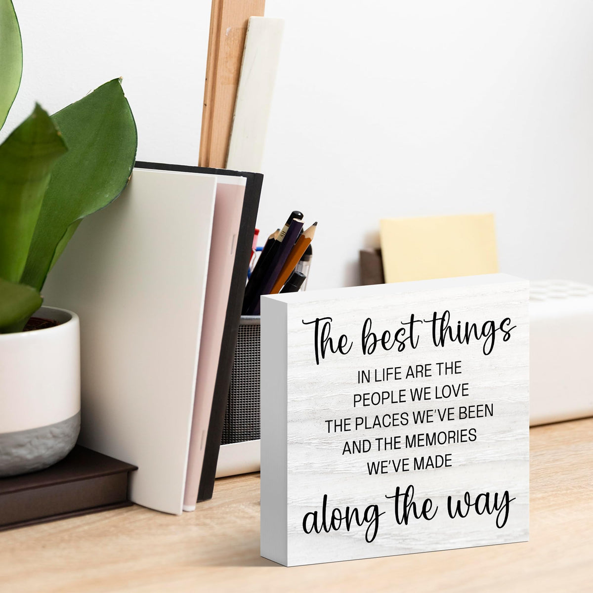 Inspirational Decor Box Sign for Home Living Room (Lavender)
