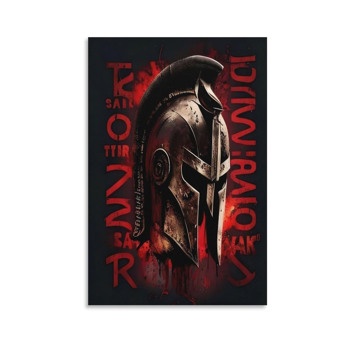 Spartan Strong Warrior Helmet Red Black Motivational Fitness Canvas Printing Wall Art Prints Wall Decor Posters Modern Gym Bedroom Living Room Office Man Cave Aesthetic 20x30inch (style-17 / 20x30inch(50x75cm) Unframe)