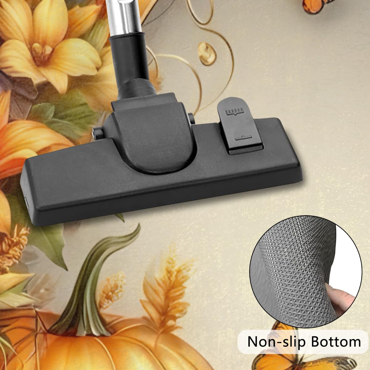Half Round Door Mat Autumn Butterfly Flower Pumpkin Non (E 05)