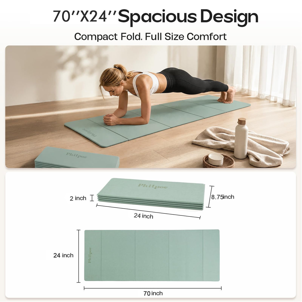 Foldable Yoga Mat (Light Green)