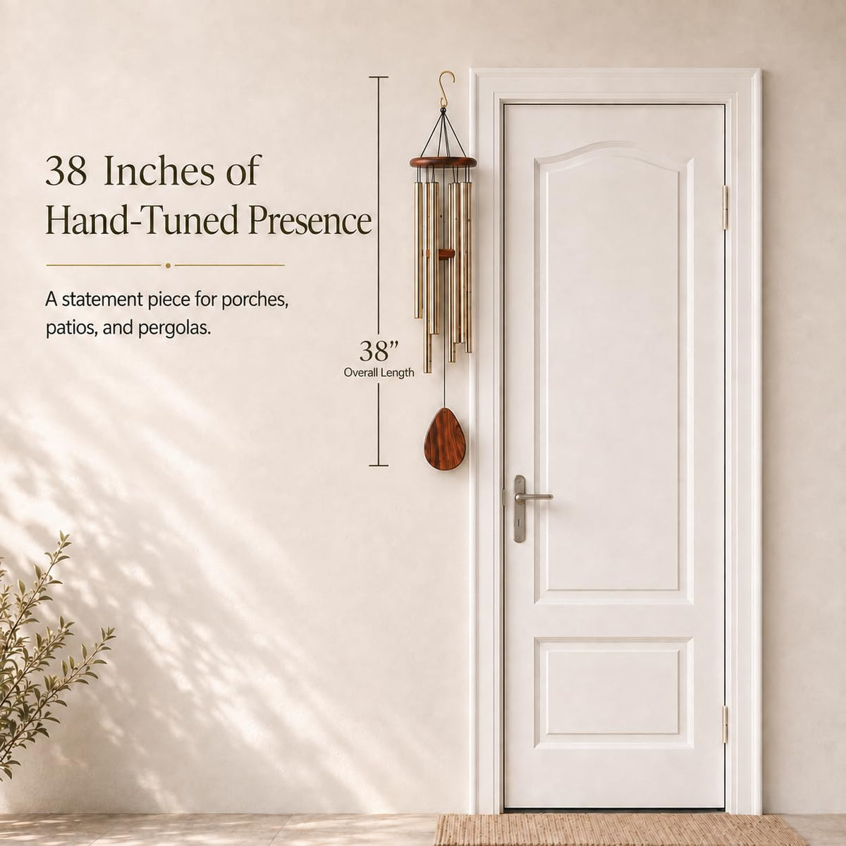 UpBlend 38" Bronze Aluminum Wind Chimes for Outside (Bronze / 38")