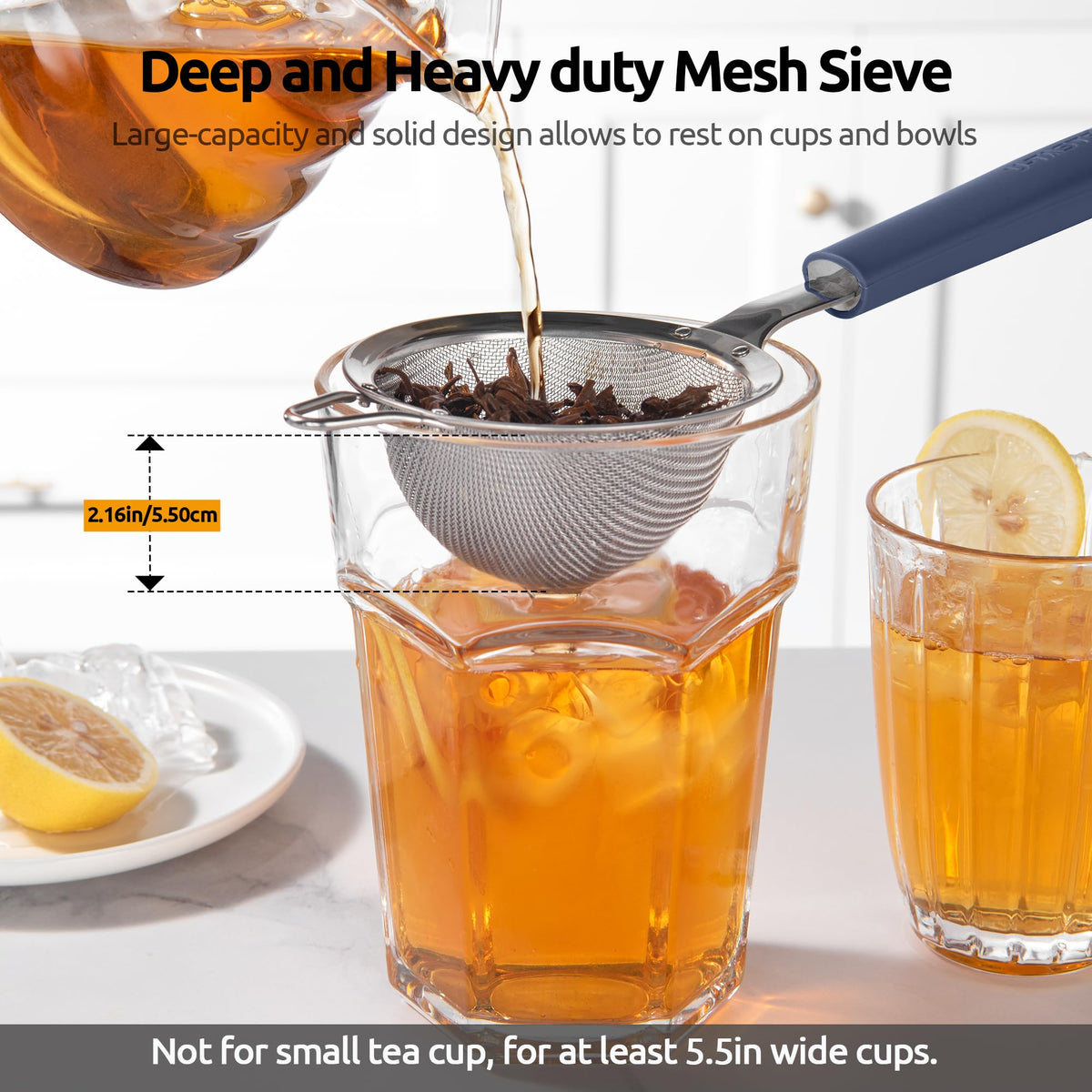 Fine Mesh Strainer (S-3.35in / (3) Midnight Blue)