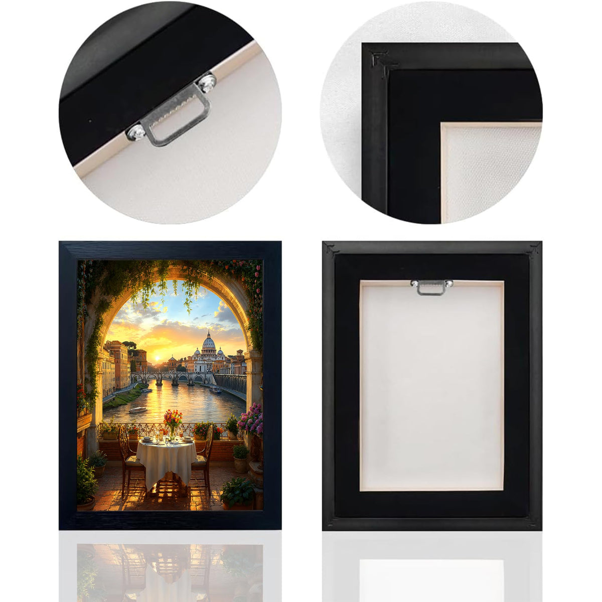 Rome Tiber River Decor Wall Art (Wall Art Framed 40 / 20"L x 16"W)