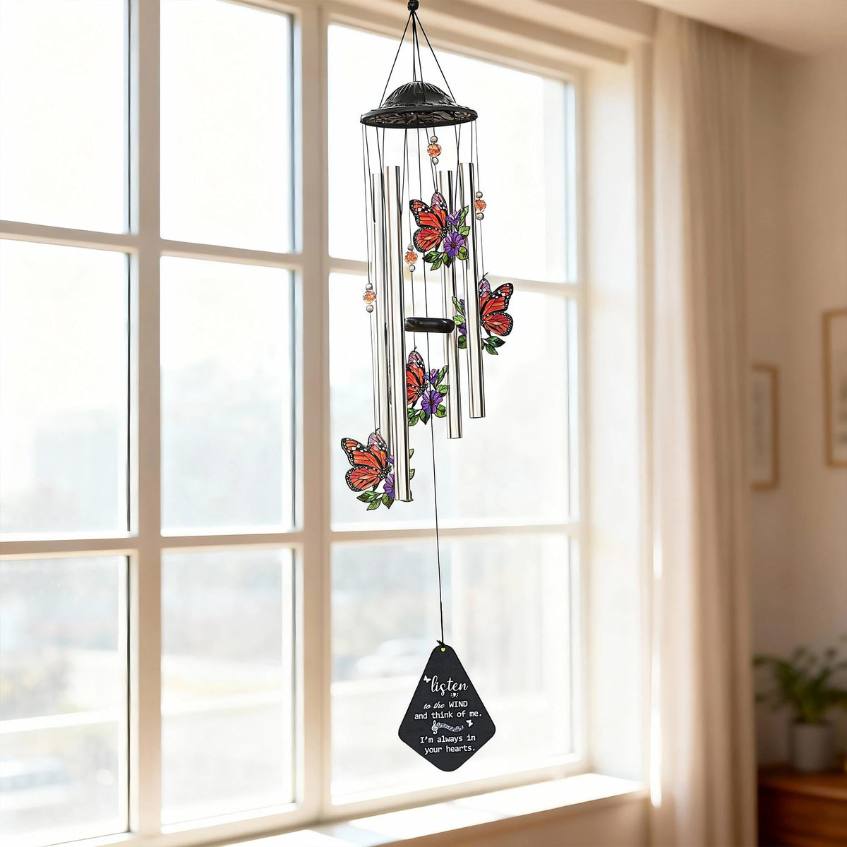 Butterfly Memorial Wind Chime (Autumn Garden – Butterfly – 34 Inch)