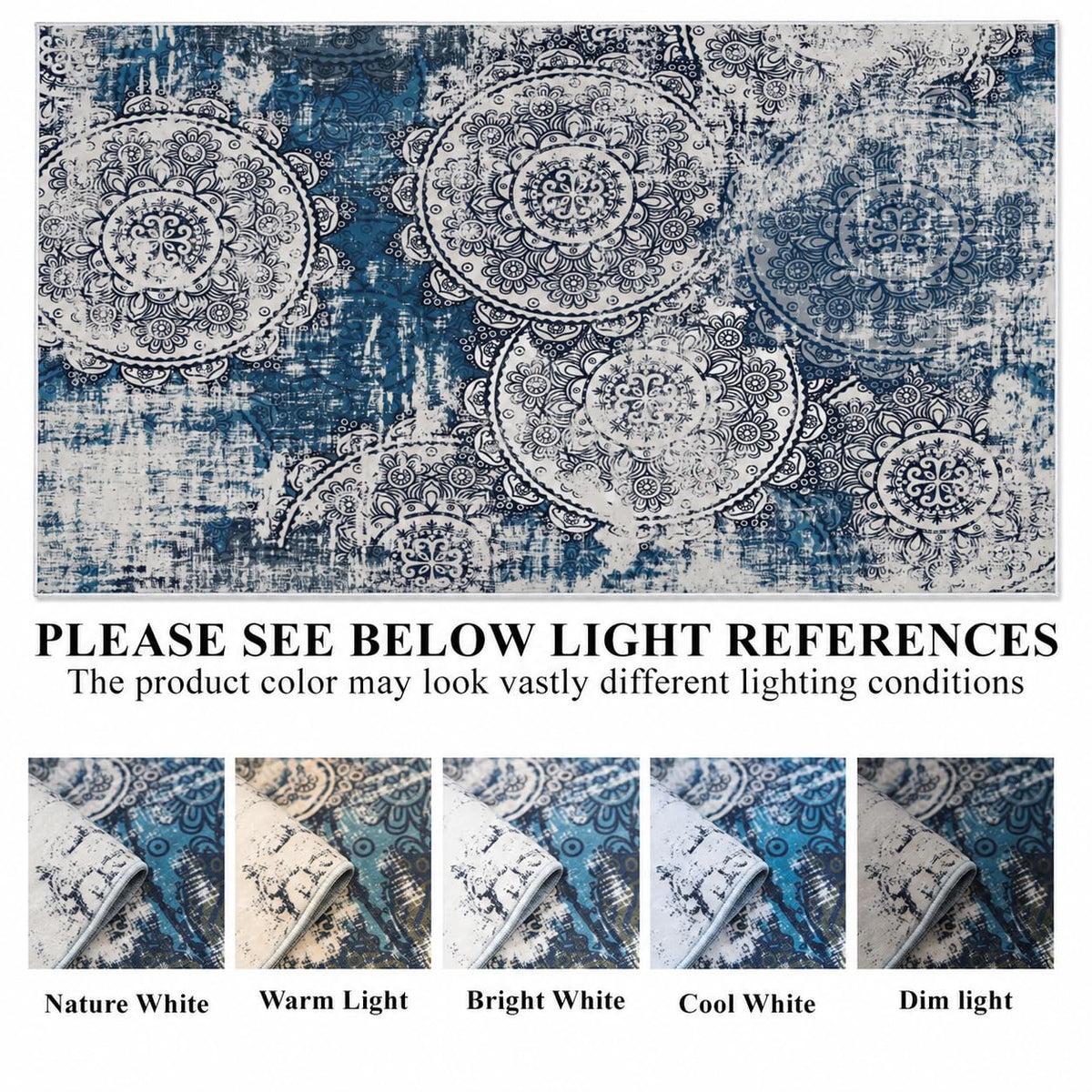 Small Area Rugs 2x3 Entryway (Blue / 2' x 3' (Rectangular))