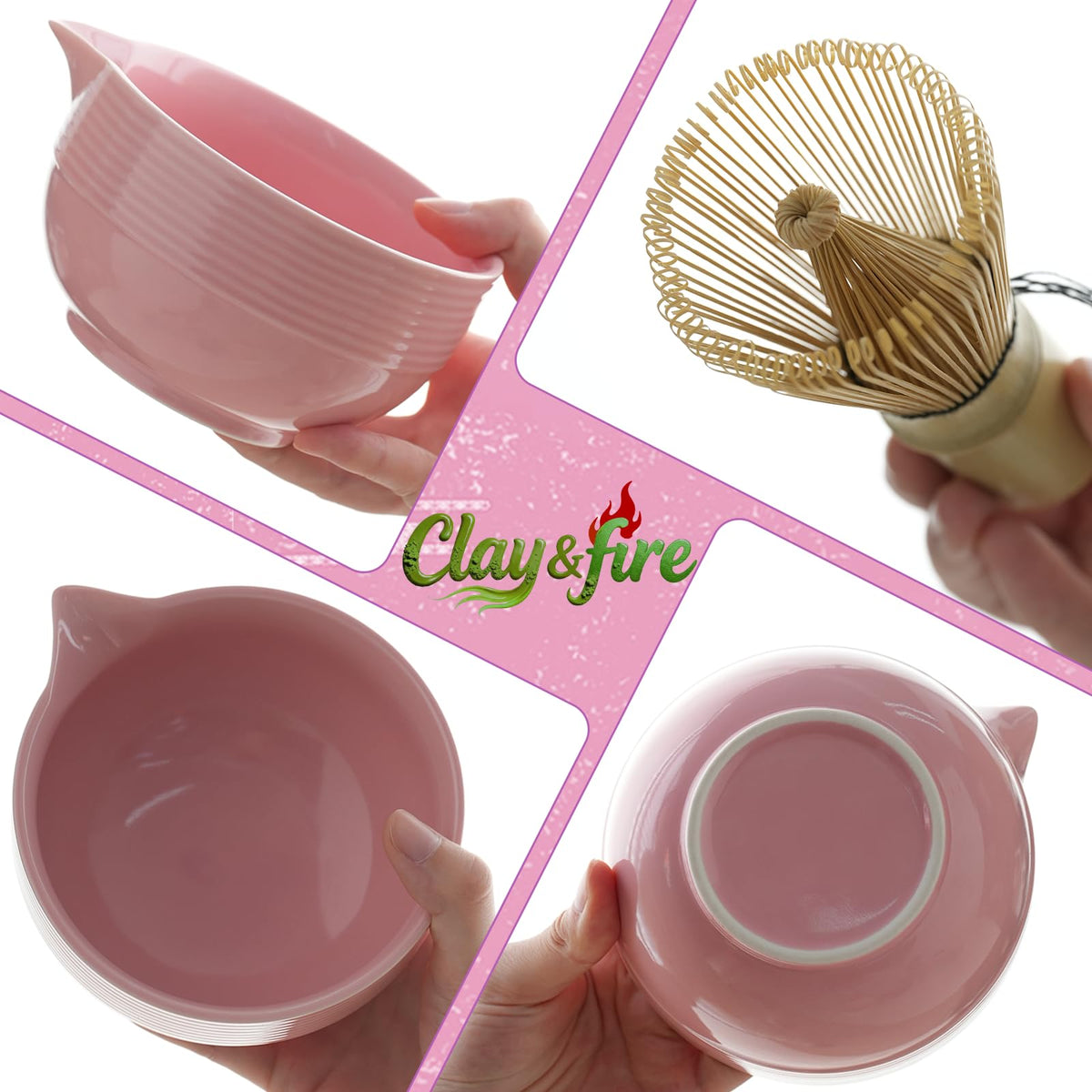 Matcha Whisk Set (Light Pink)