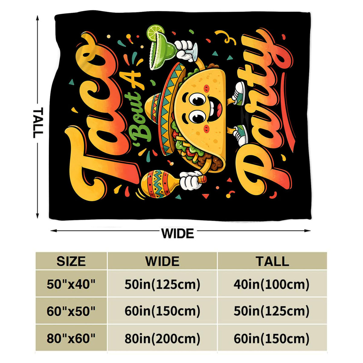 Funny Taco Blanket (60"x80" / Taco)