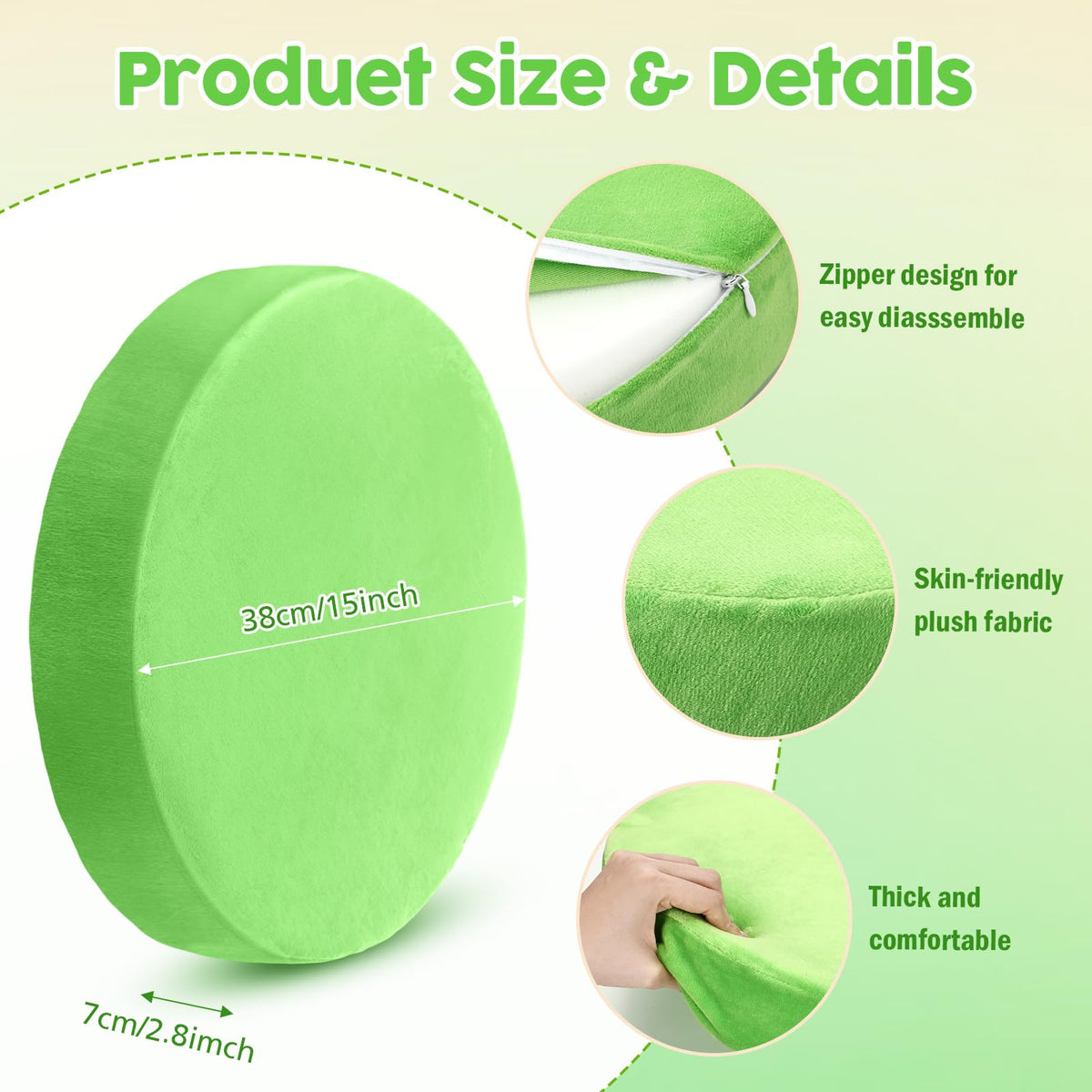 8 Pcs Round Floor Pillow Cushions for Kids Classroom 15'' Soft Flexible Seating Classroom Elementary Extra Thick Floor Cushions for Daycare Kindergarten Reading Corner Library (Forest Green)