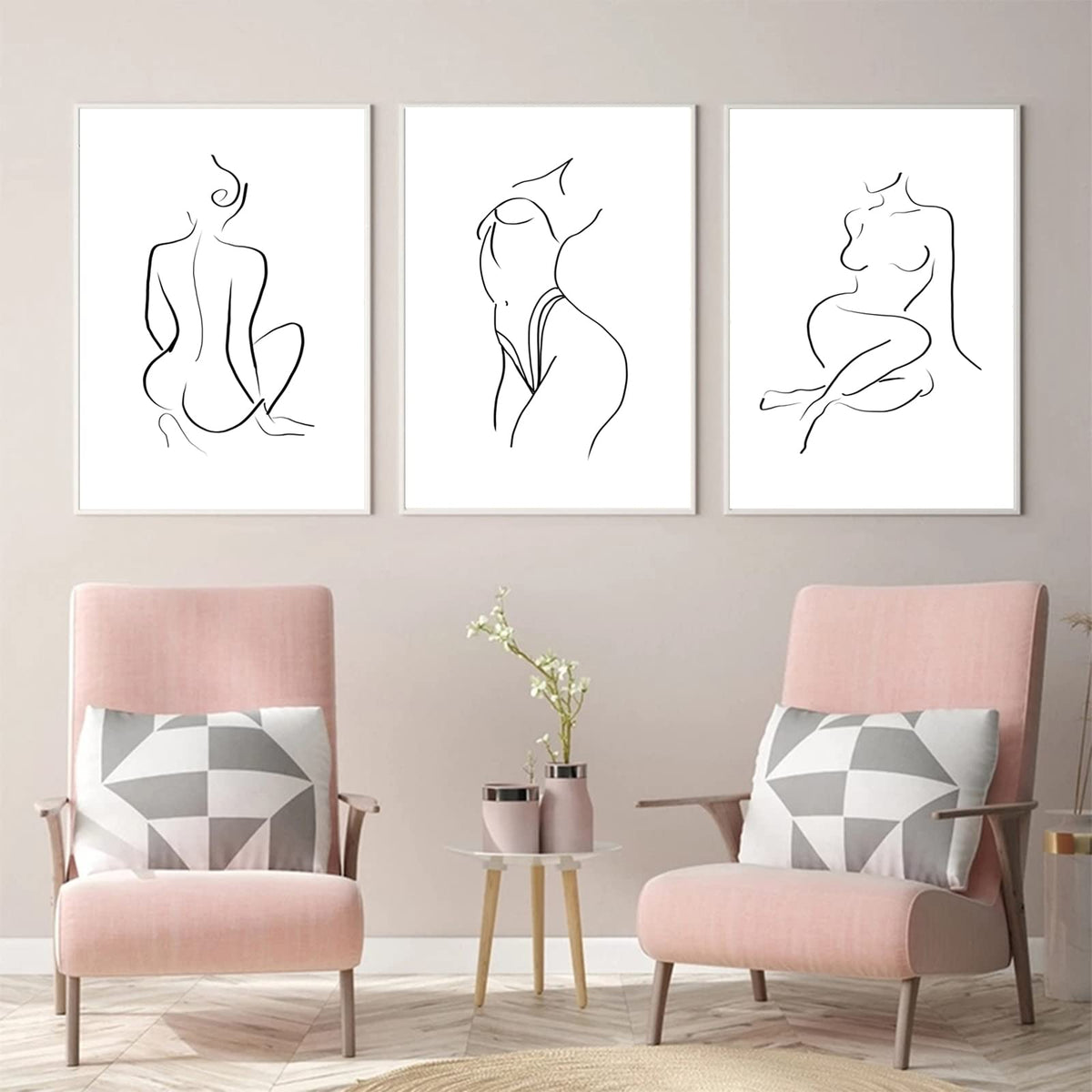 Minimalist Line Wall Art Woman Body Outline Wall Art Prints Women Figure Drawing Painting Body Line Art Wall Decor Female Wall Art Abstract Woman Silhouette Canvas Aesthetic 16x24x3 Inch Unframed (Unframed / Woman Line Art - B / 24"L x 16"W)