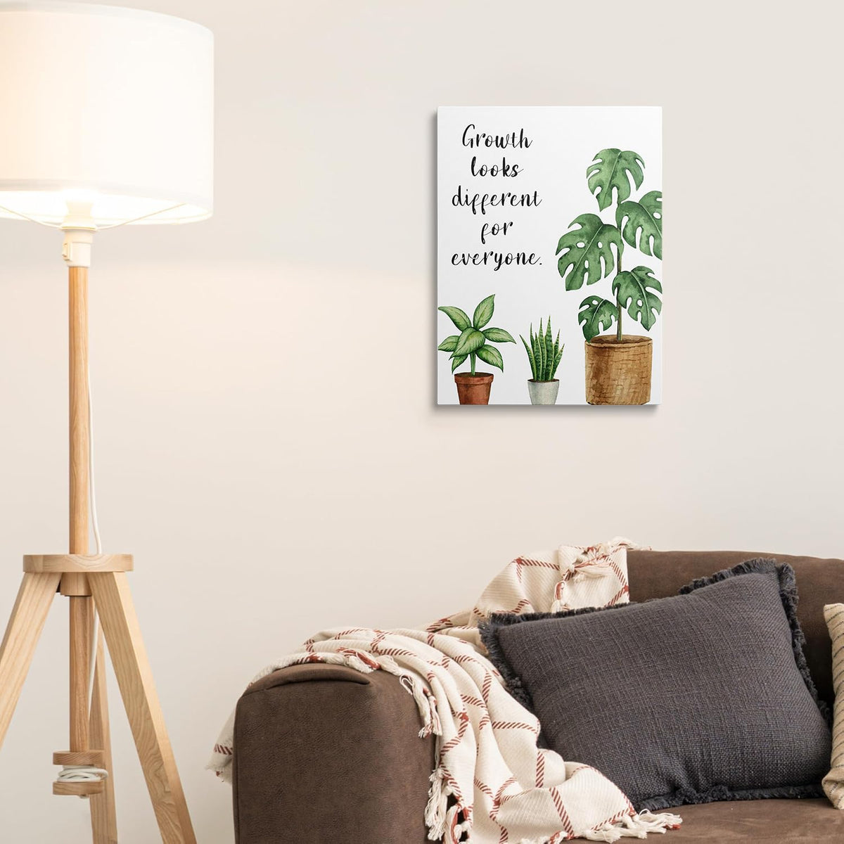 Mental Health Greenery Mindset Canvas Wall Art Prints (Flower02 / 12"L x 16"W)