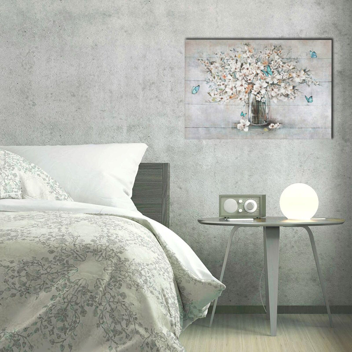 Rustic Flower Wall Art Farmhouse Bathroom Decor White Blossom Floral Canvas Painting Prints Bathroom Pictures for Wall Modern Artwork Home Decoration for Bathroom Bedroom Office 24"x16" (White Flower / 24"L x 16"W)