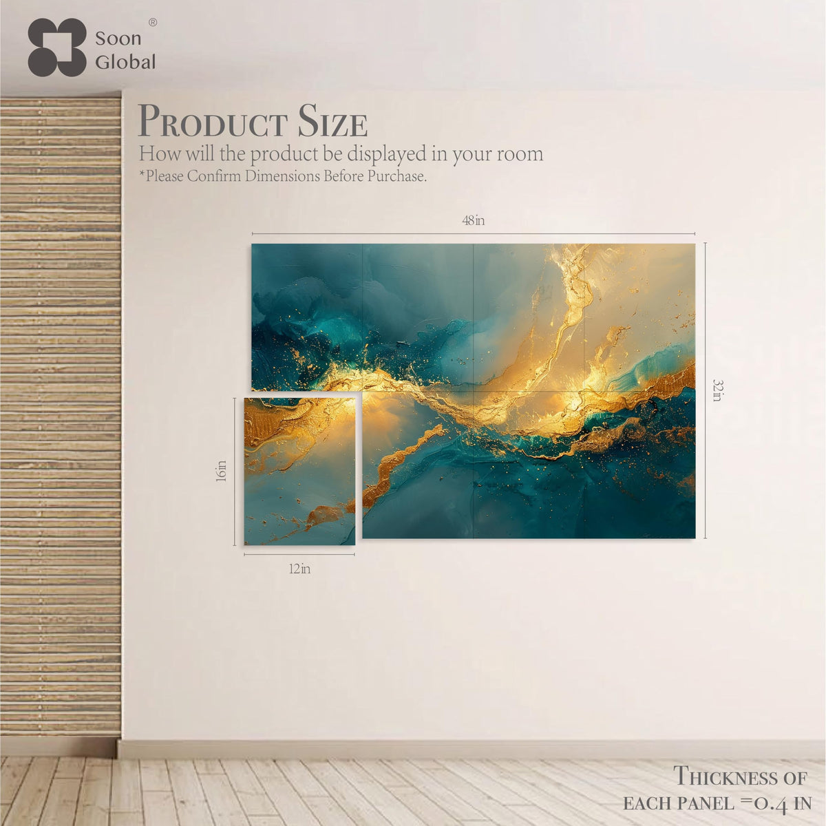 Acoustic Wall Panels (48 X 32 Inches / Oceanic Gleam)