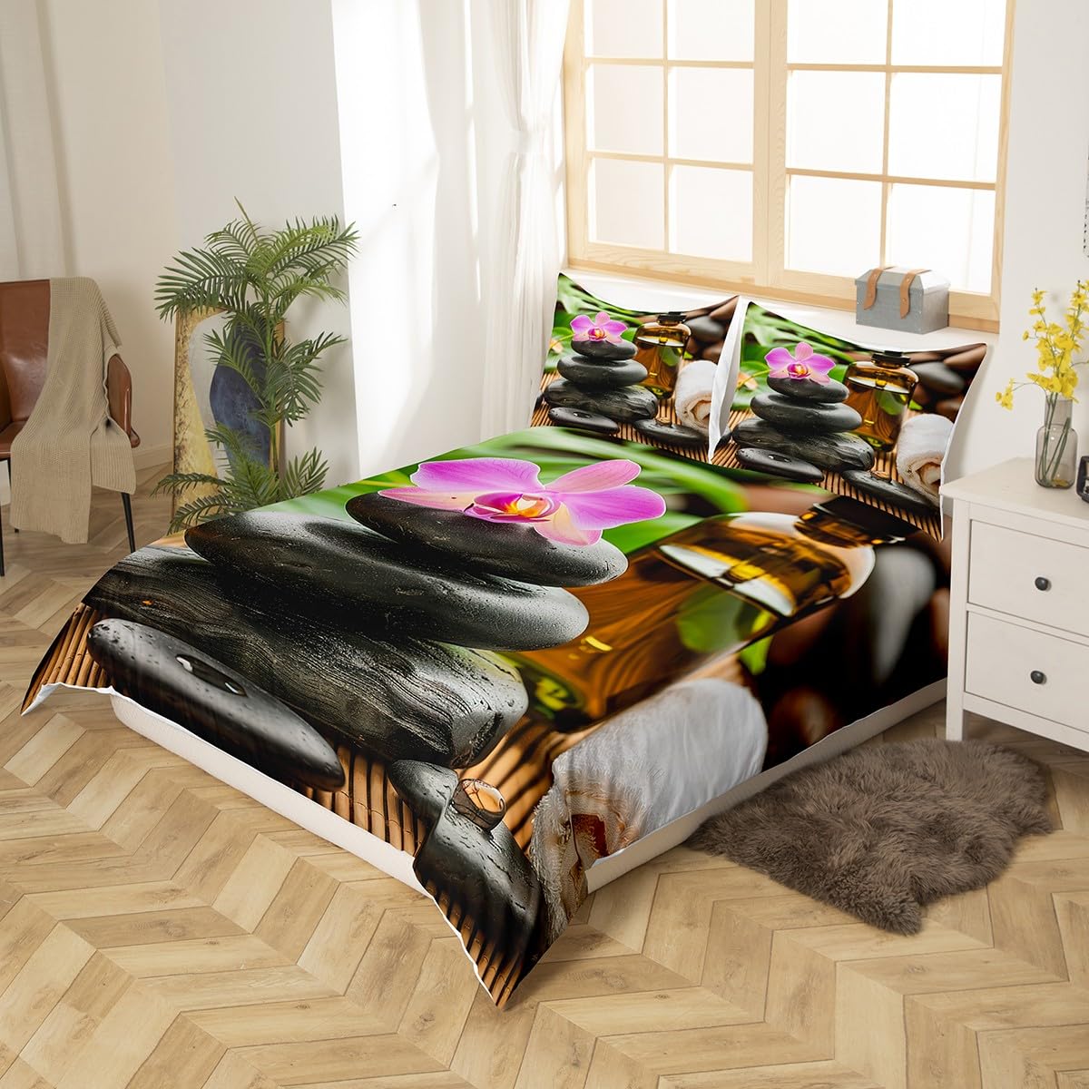 Spa Stones Bedding Set (Cyj12011tj / King 104"x90")