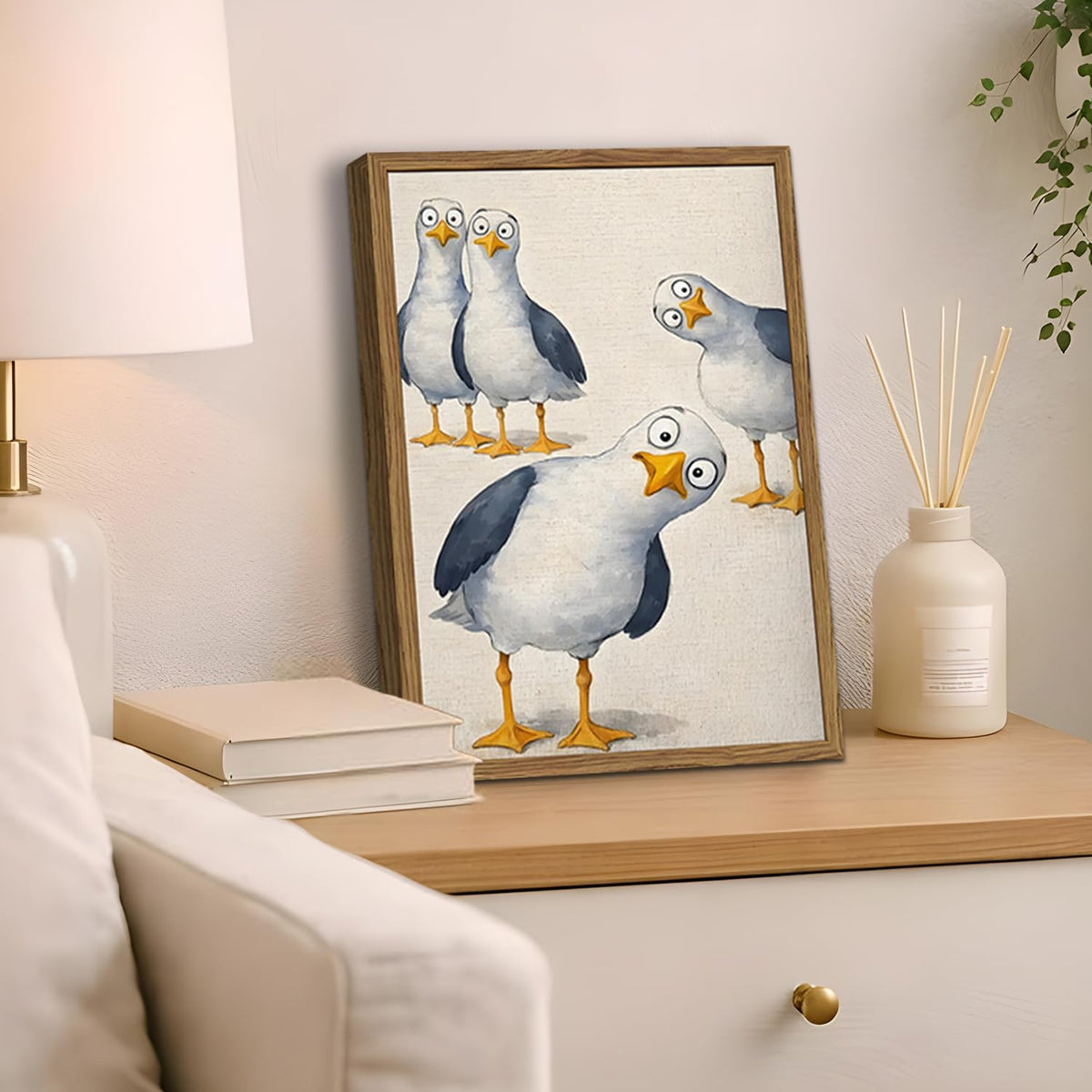 Funny Seagull Nursery Wall Art (Animal-V / 16"L x 12"W)