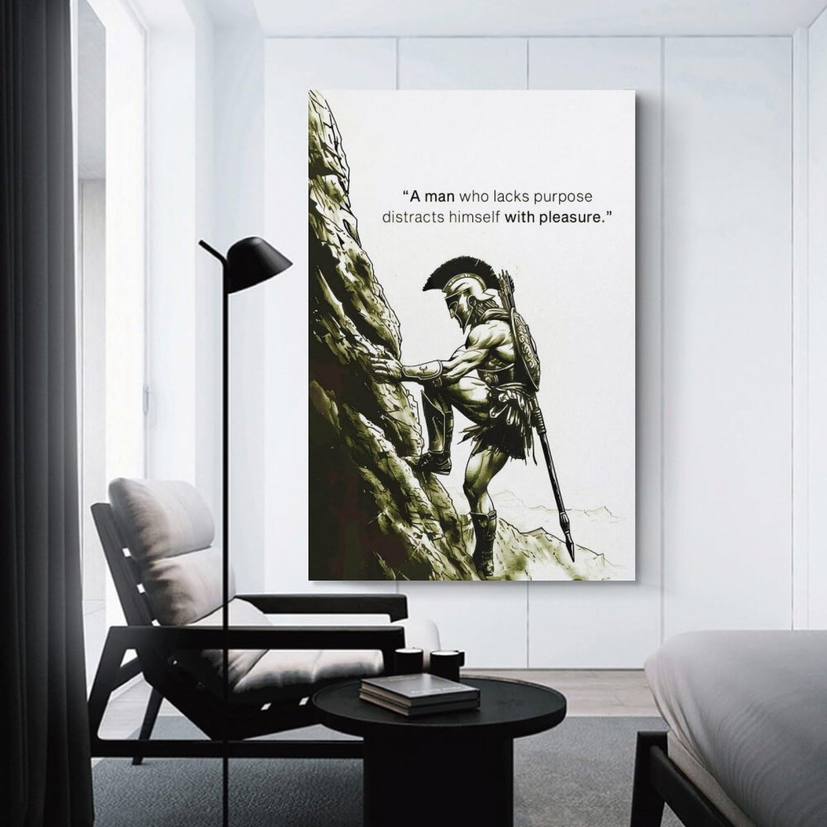 A Man Who Lacks Purpose Spartan Warrior Canvas Printing Wall Art Prints Wall Decor Posters Motivational Mountain Climber Nordic Minimalist Living Room Bedroom Office Gym 16x24inch (style-44 / 16x24inch(40x60cm) Unframe)