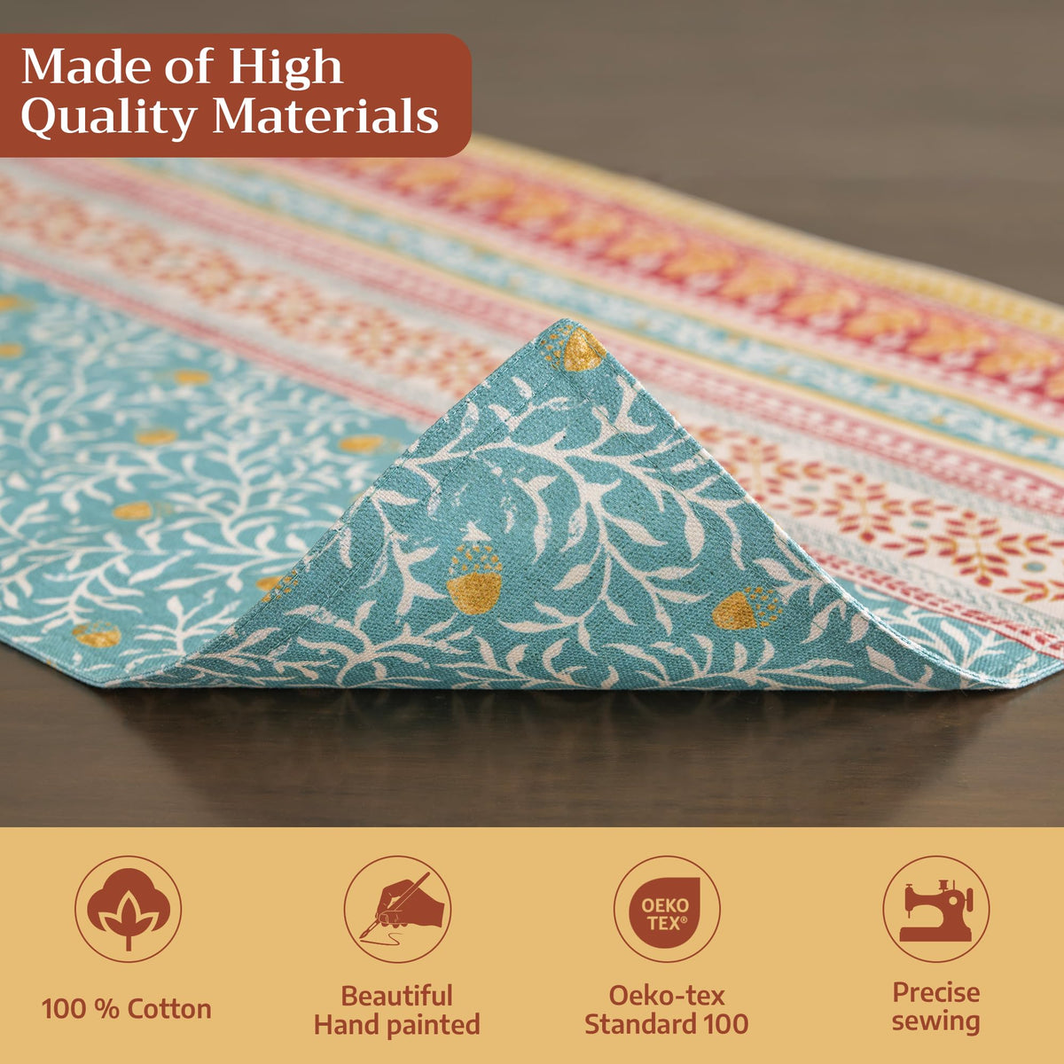 Placemats Set of 4 Reusable 100% Cotton (006 - Carpo / 13" X 19" (Pack of 4))
