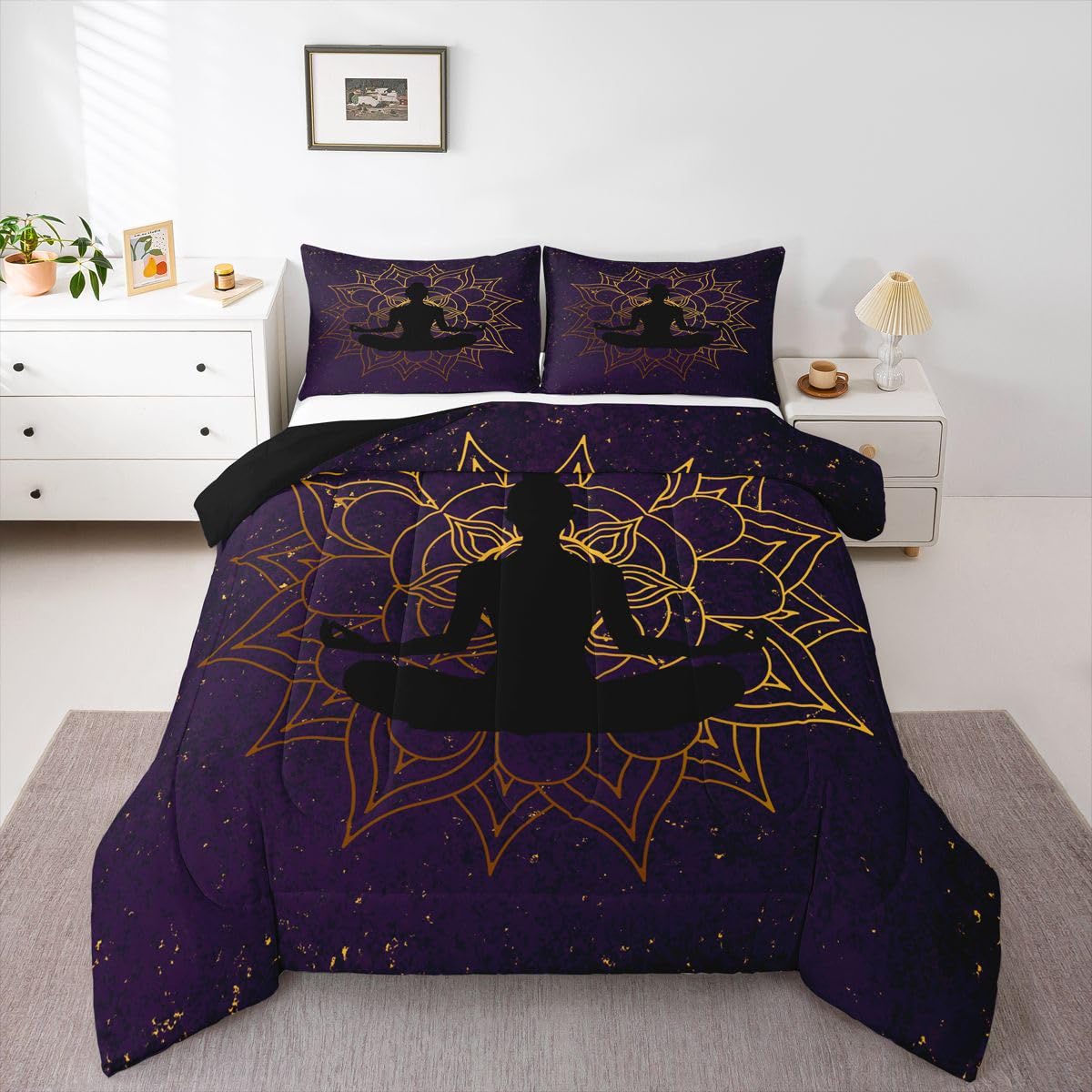 Yoga Comforter Set Queen Size for Kids Boys Girls (Multi 21 / Queen)