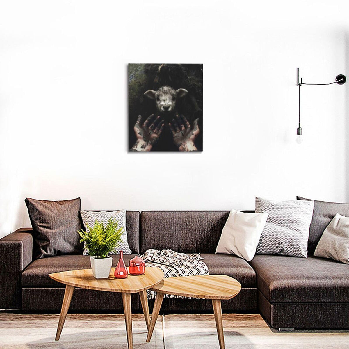 Jesus Lamb Wall Art Christian Canvas Wall Decor Religious Bible Pictures Christ Paintings Prints Artwork Framed Decorations For Church Prayer Room Bathroom Bedroom Living Room Gifts 20" x 24" (Lamb / 24"L x 20"W)