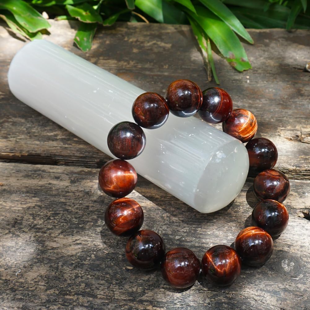 18MM Red Tigers Eye Bracelet for Men Women (18MM Red Tigers Eye Bracelet)