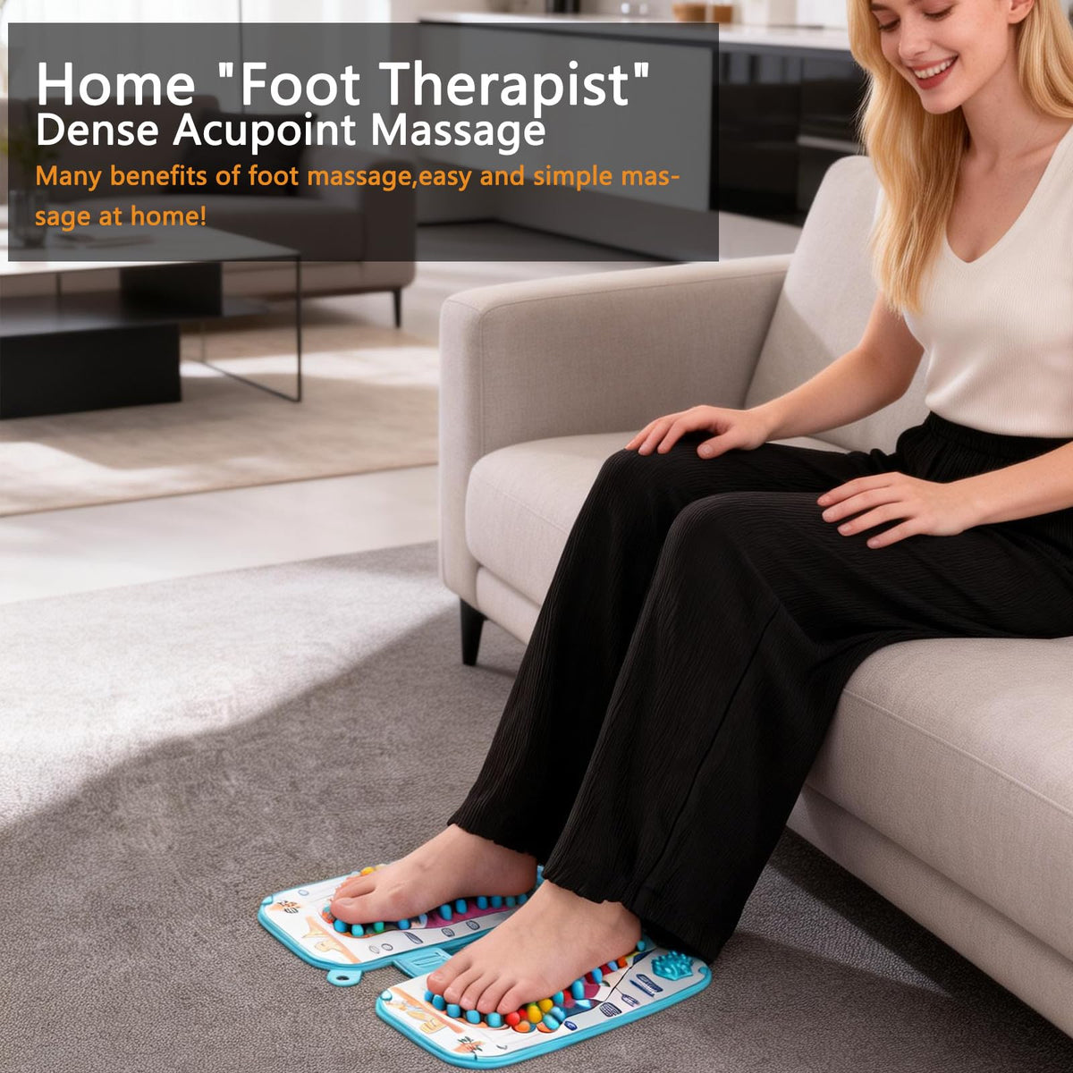 Foot Reflexology Massage Mat with Acupressure Points (12.48*11.22*0.85“)
