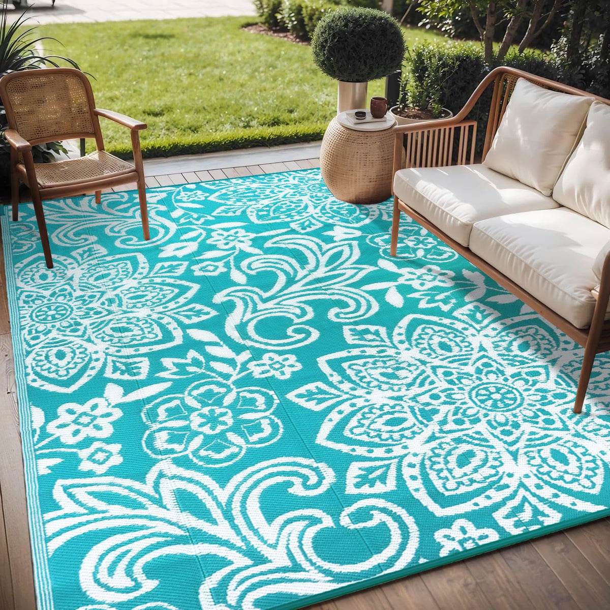 Waterproof Outdoor Rug 6' x 9' (Blue / 6' x 9')