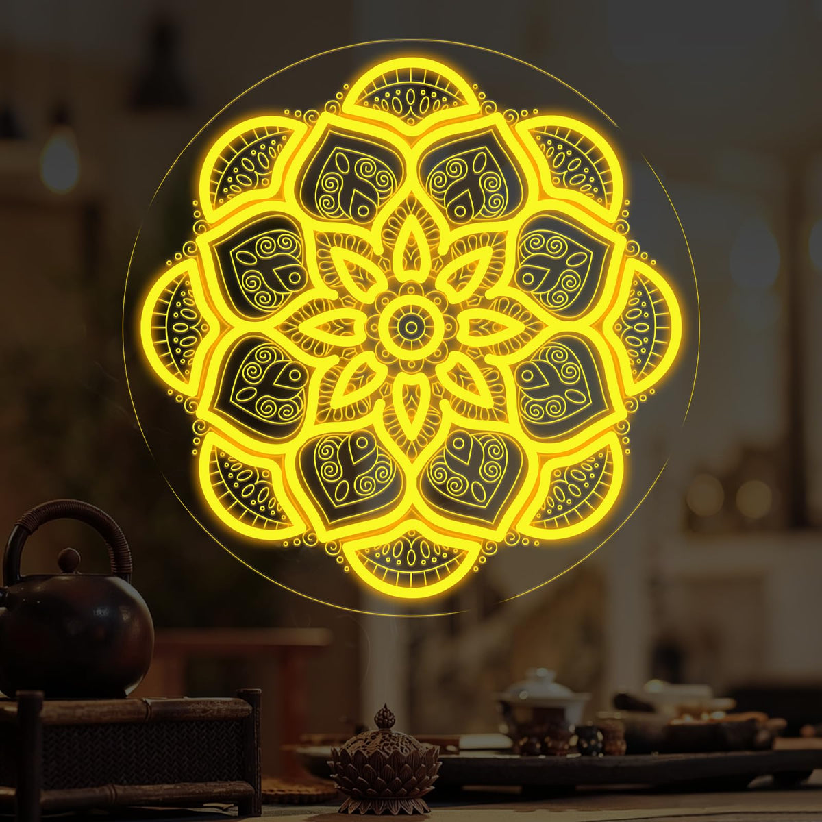 Mandala Neon Sign (Mandala-Golden Yellow)