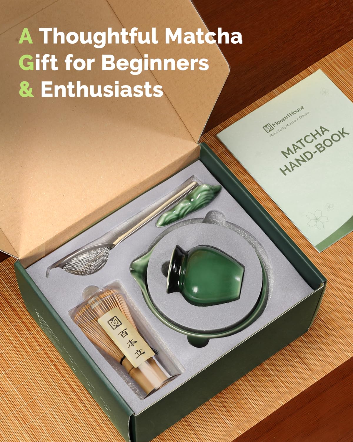 Matcha Whisk Set (Emerald Kanso)