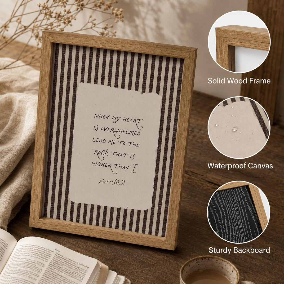 Bible Verse Framed Wall Art (Bible / 24"L x 16"W)