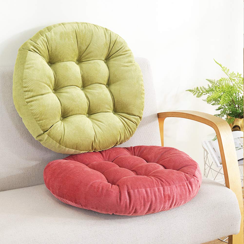 22 Inch Floor Cushion (Round|green / 2 Count (Pack of 1))