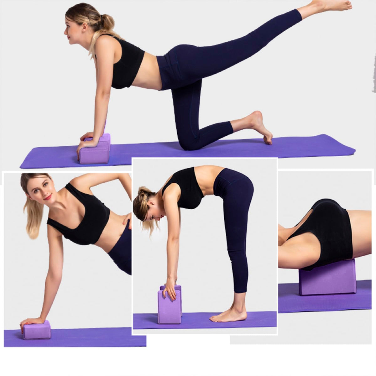 Yoga Blocks 4x6x9 Inch High Density EVA Foam Yoga Brick (Red / 4 pack)