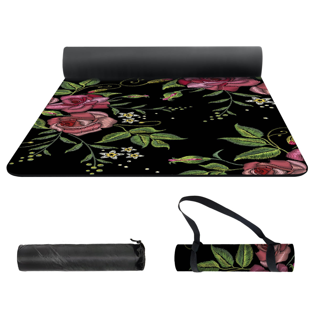 Yoga Mat Print Extra Thick TPE Non Slip Fitness Exercise Mat with Carrying Bag (JYMG)
