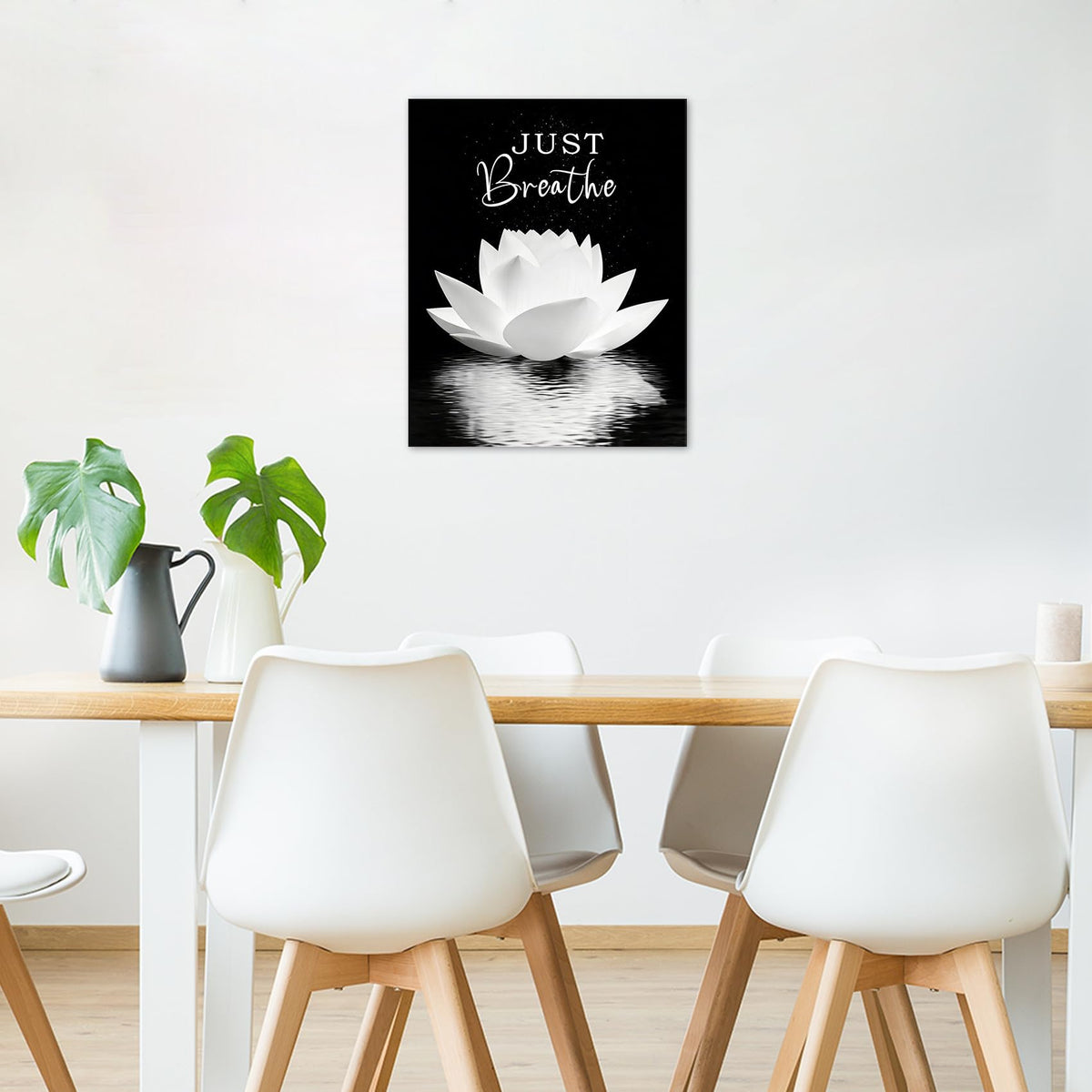 Black and White Zen Wall Art (Black and White / 20"L x 16"W)