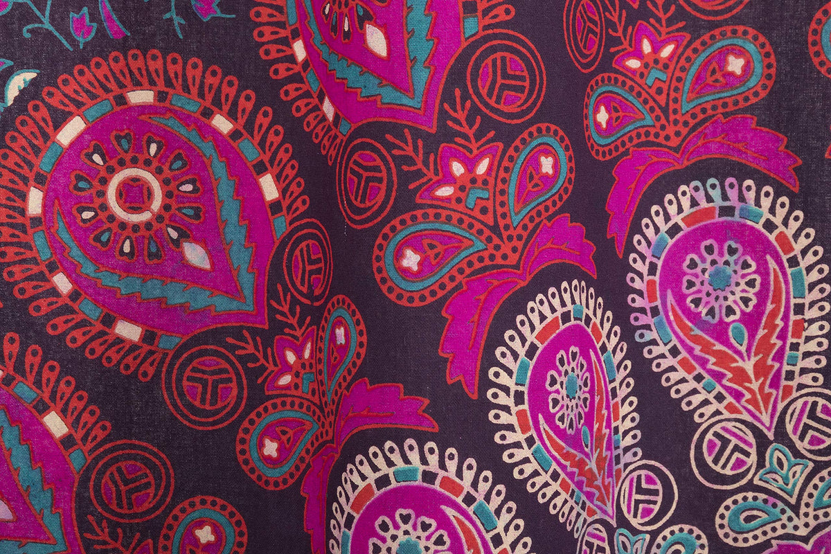 Indian Hippie Bohemian Beautiful Elephant Mandala Curtain Panels Purple (Purple / 25"W x 74"L (Pack of 2))