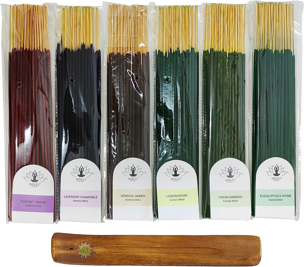 320 Assorted Incense Sticks with Holder Eucalyptus (Multicolor 7)