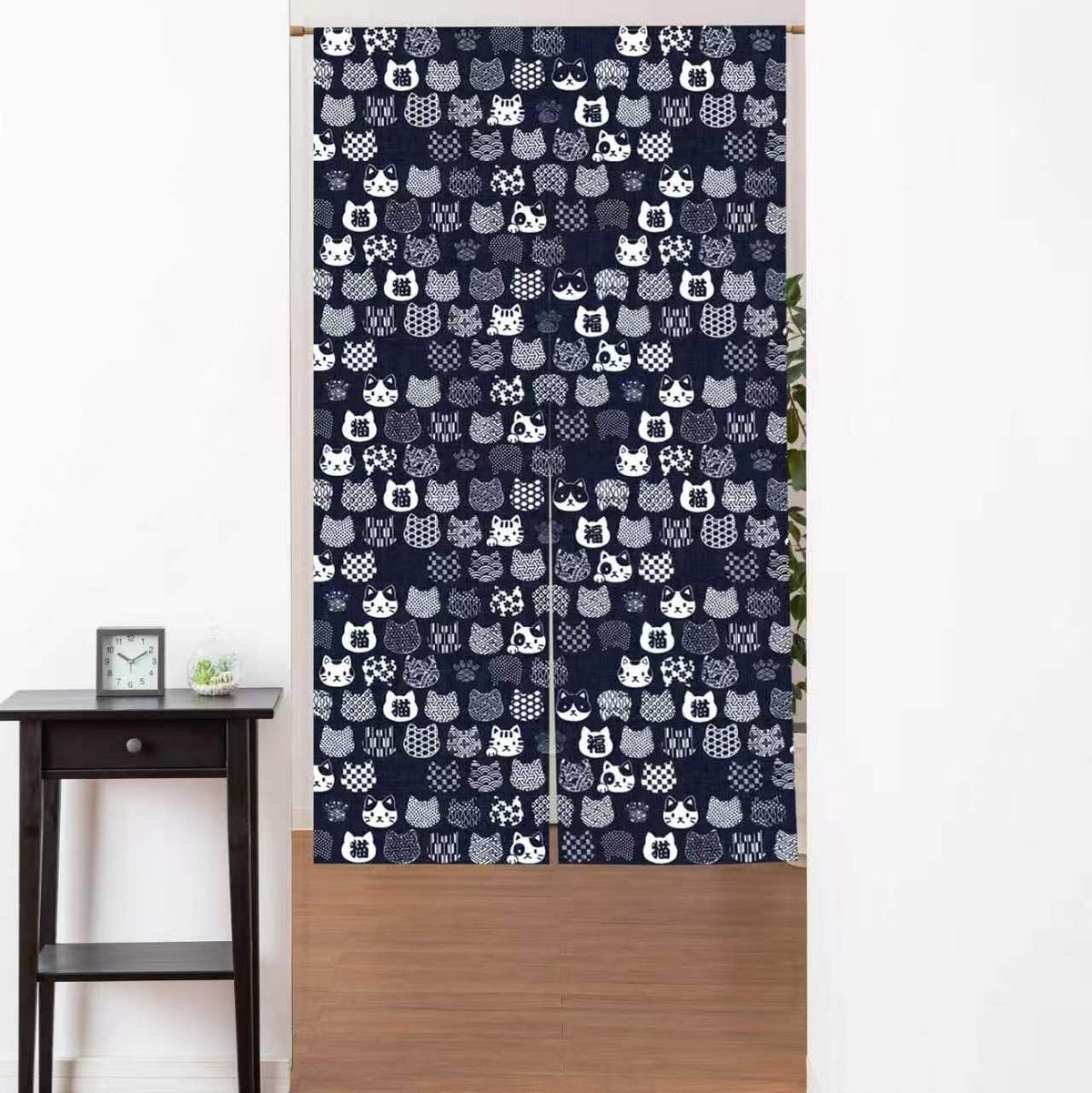 Japanese Noren Curtain Doorway Curtains 67in Long Size Traditional Room Divider for Kitchen Bedroom Pet Friendly Privacy Home Decor Japanese Cat Pattern (Japanese Cat Pattern / 33.5"W x 67"L (Pack of 1))