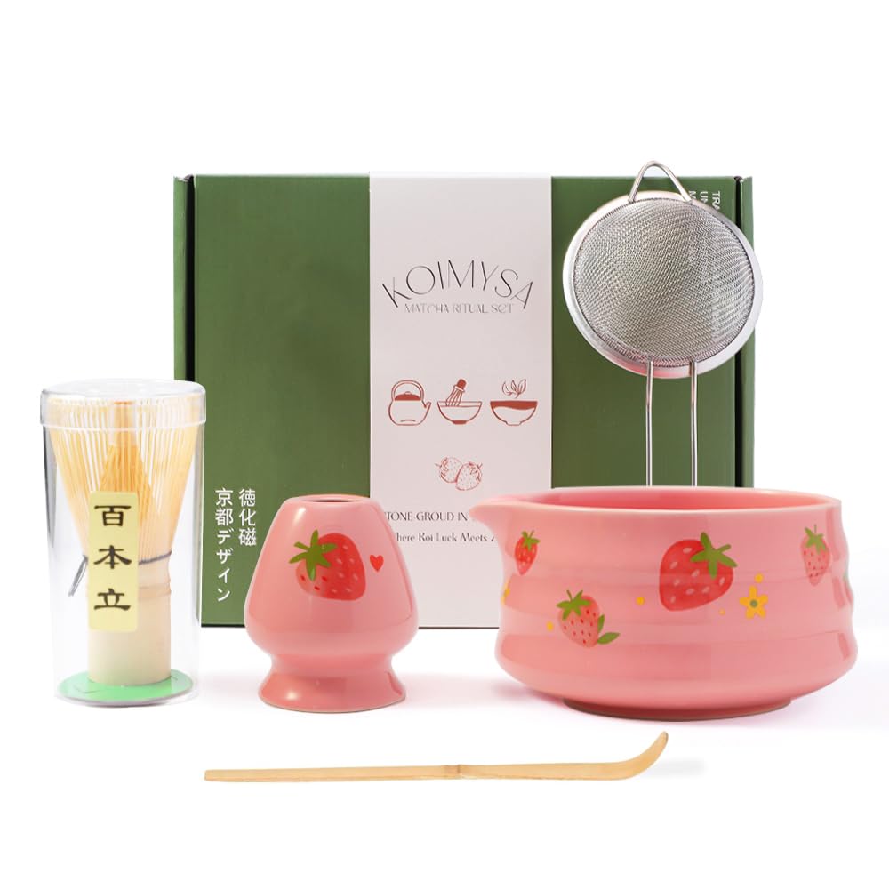Pink Strawberry Matcha Whisk Set Kit (Pink Strawberry)