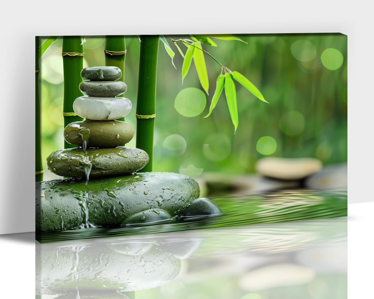 Zen Wall Art Zen Stone Canvas Art Prints for Meditation Office Decor (Zen Stones Canvas Frame-15 / 18"L x 12"W)