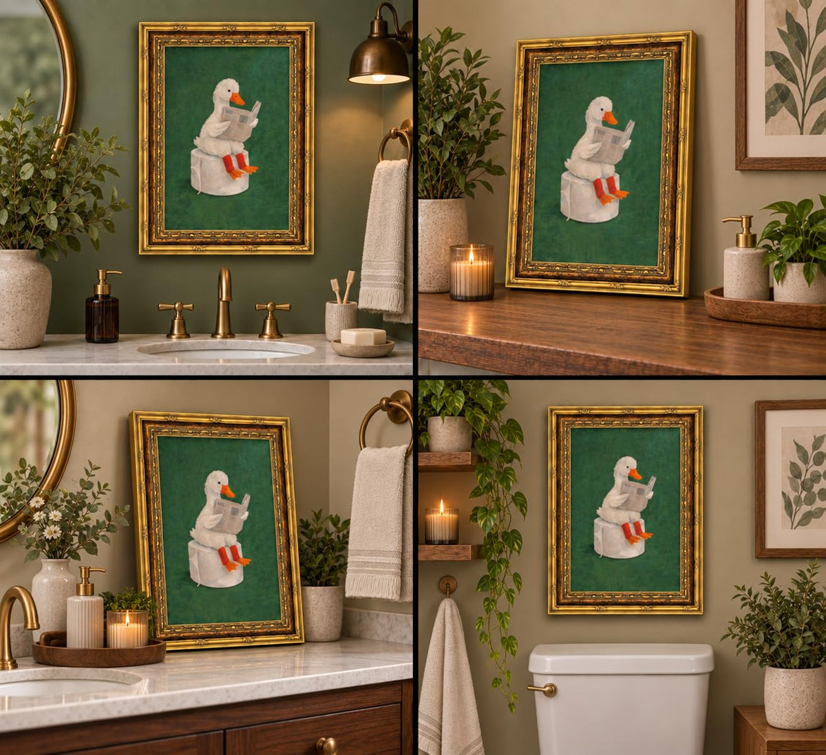 Vintage Gold Framed (Duck / 11"L x 9"W)