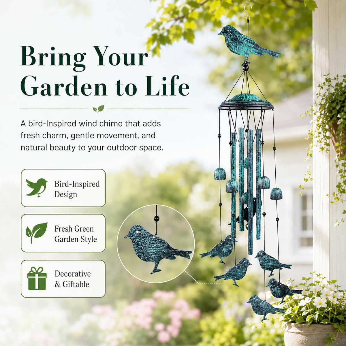 Wind Chimes for Outside (Bird)