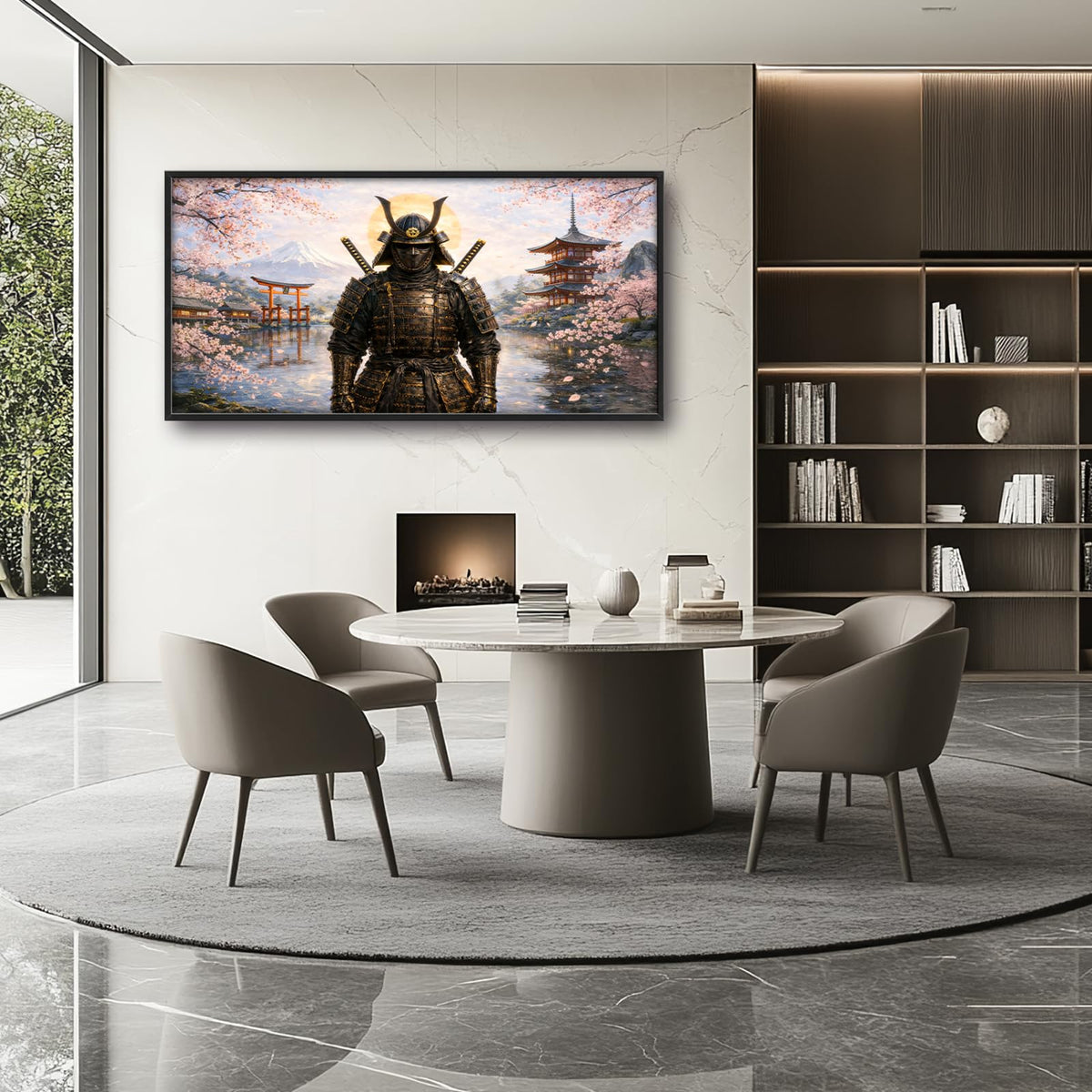 Large Framed Japanese Samurai Wall Art Decor Canvas Print 60" L x 30" W (Samurai / 60"L x 30"W)