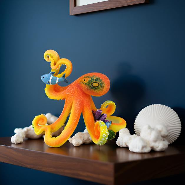 Deep Sea Octopus Statue (Orange)
