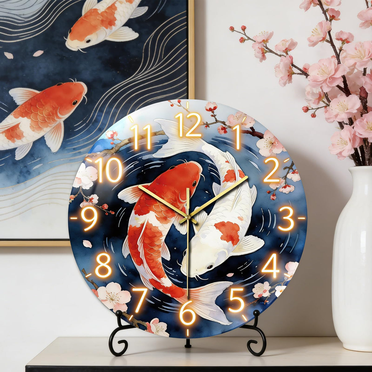 Pair of Koi Wall Clocks Battery Operated (Pair of Koi)