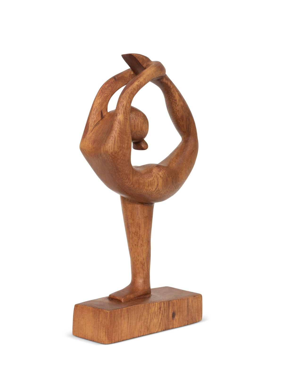 8" Wooden Handmade Abstract Sculpture Art Decorative Home Decor Handcrafted Figurine Accent Decoration Artwork Hand Carved (Dancer Pose - Both Hands Holding Foot)