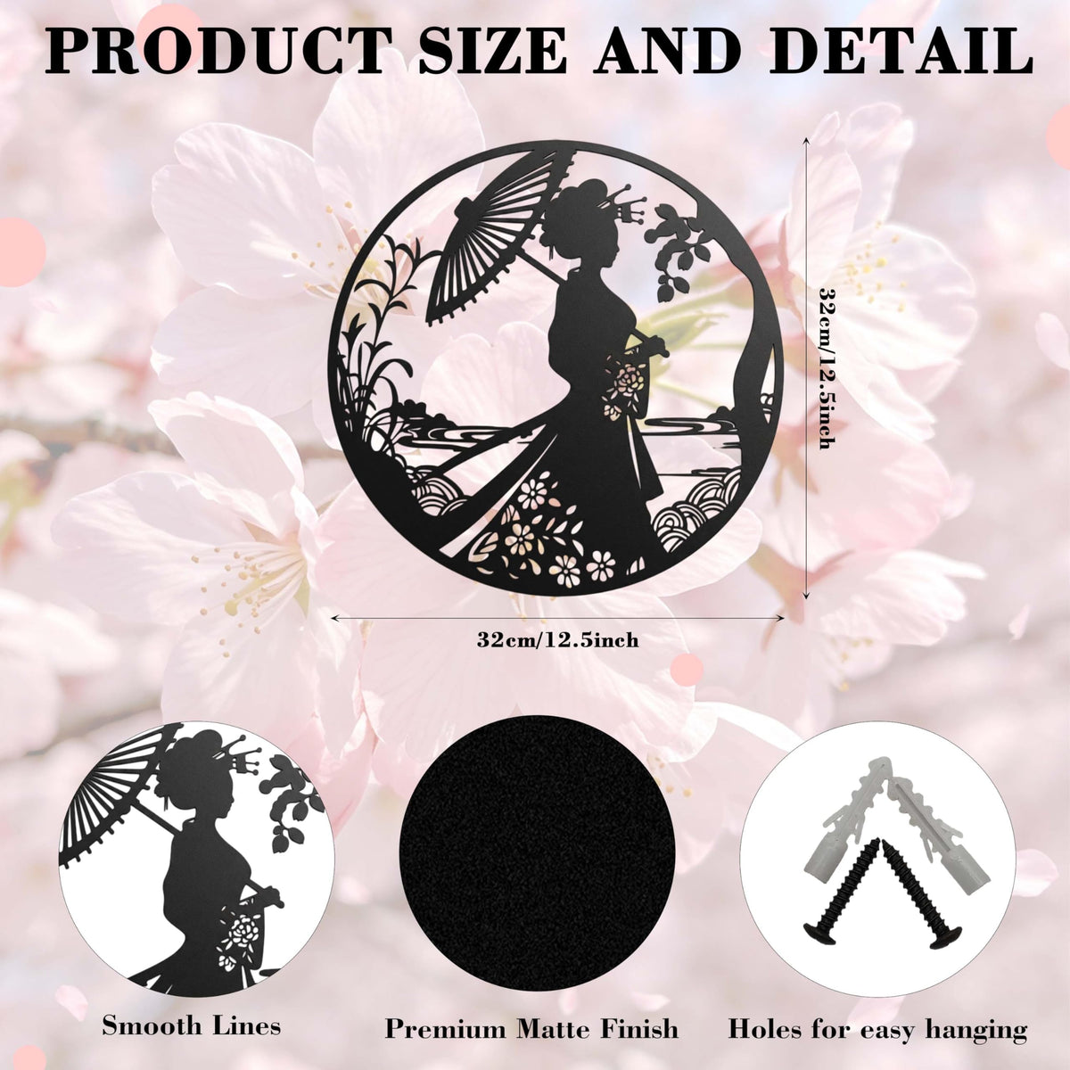 Japanese Geisha Metal Wall Art (Geisha)