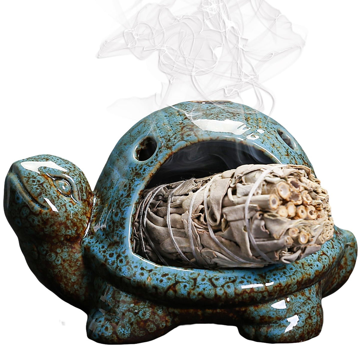 Turtle Palo Santo Holder Ceramic Palo Santo Burner Sage Holder for Burning (A)