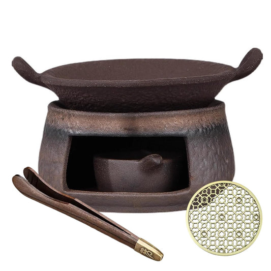 Ceramic Incense Burner Kit (Double-eared Baking Dish + Stone-patterned Oven)
