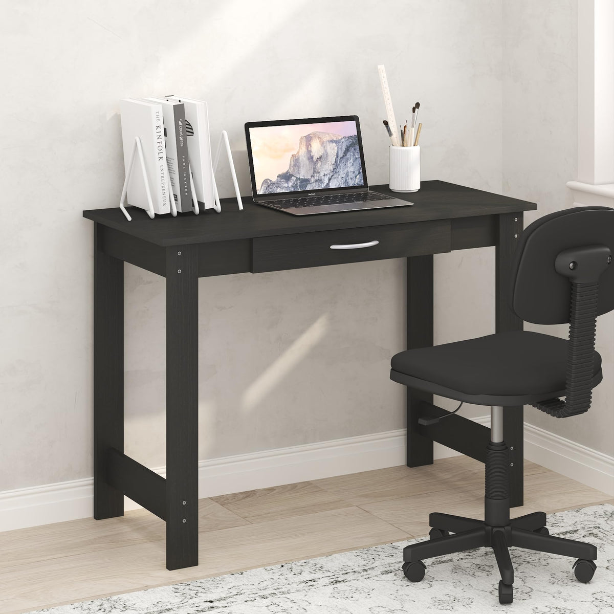 Jaya Desk 39.2" Wide Computer Desk with H (Darkwood / 39 inches)