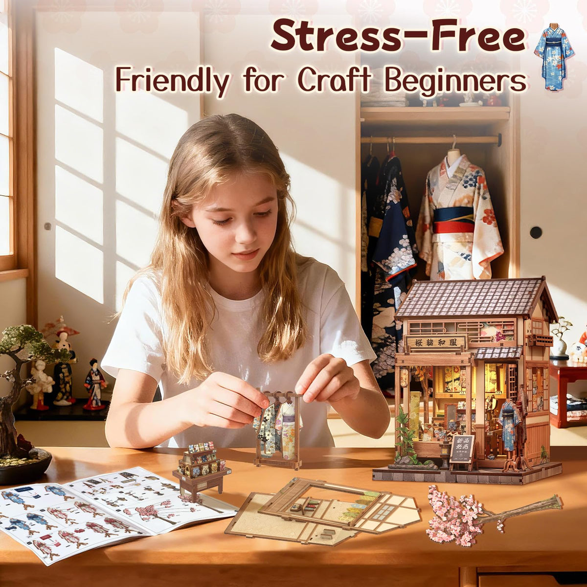 Japanese Book Nook Kit Miniature Store (Sakura O Kimono Shop)