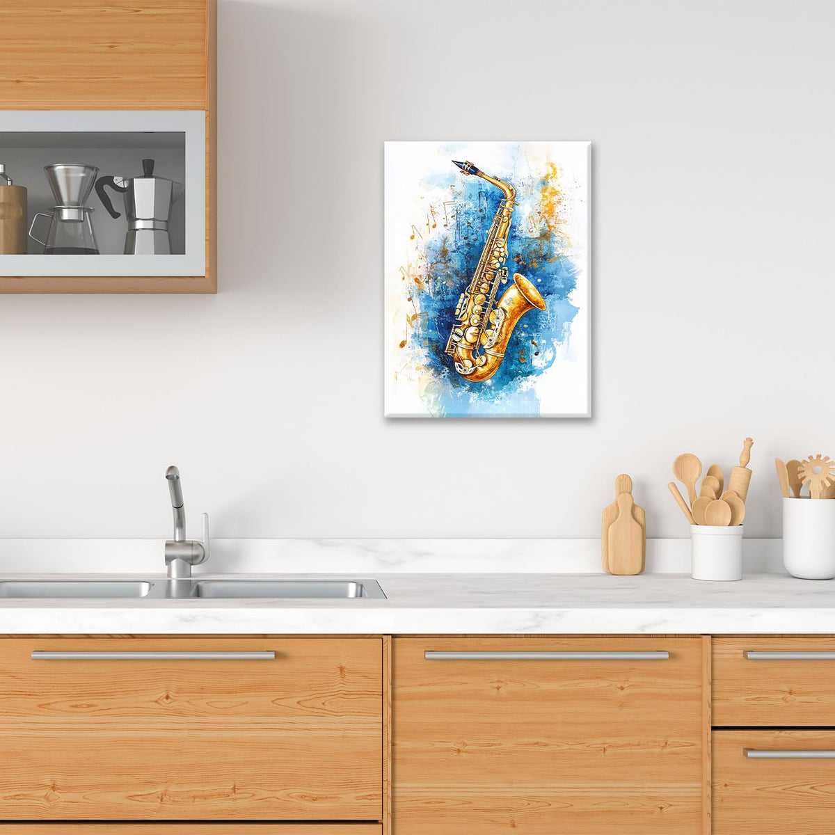 Music Theme Wall Art (16"L x 12"W / Sax)