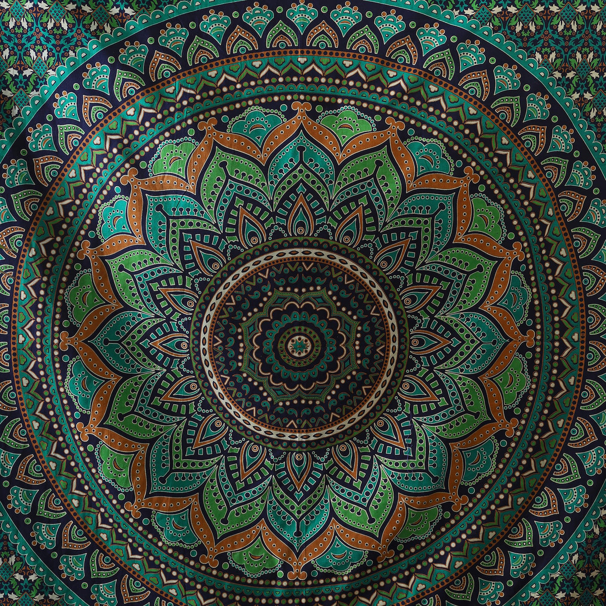 Mandala Hippie Psychedelic Ombre Tapestry Wall Hanging (82"L x 54"W / Tarqouise)
